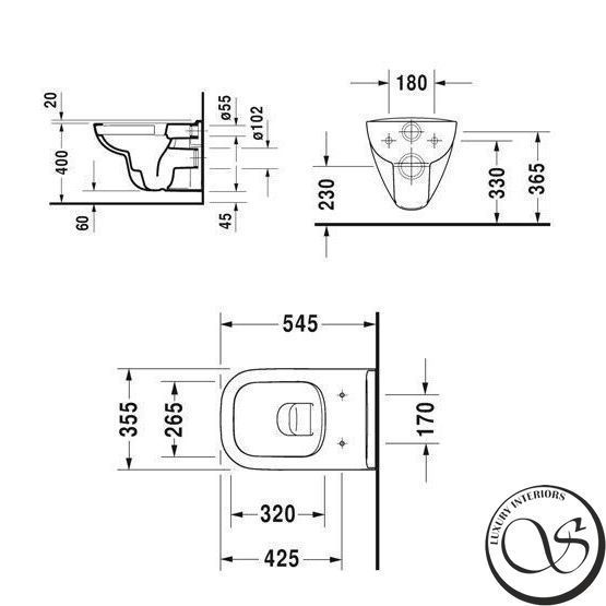 Toaletă suspendată DURAVIT 45700900A1 D-CODE Rimless 56,5x40x45cm 45700900A1 foto