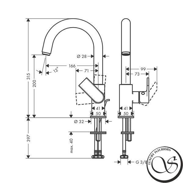 Baterie de lavoar Hansgrohe Vernis Shape 200 cu gunoi, crom (71564000) 71564000 foto