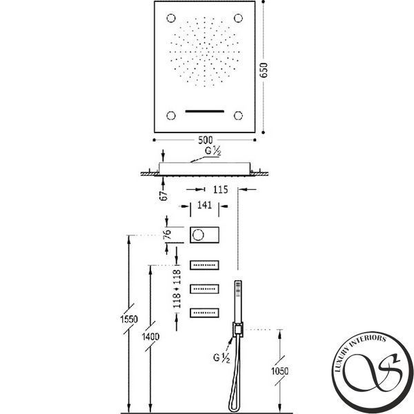Set dus Tres SHOWER TECHNOLOGY 9286402 cu control electronic cromat 9286402 foto