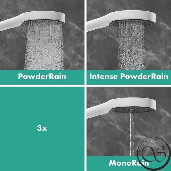 Set de duș Hansgrohe Rainfinity 130 3Jet EcoSmart Puro S, 65 cm, alb mat (28746700) 28746700 foto