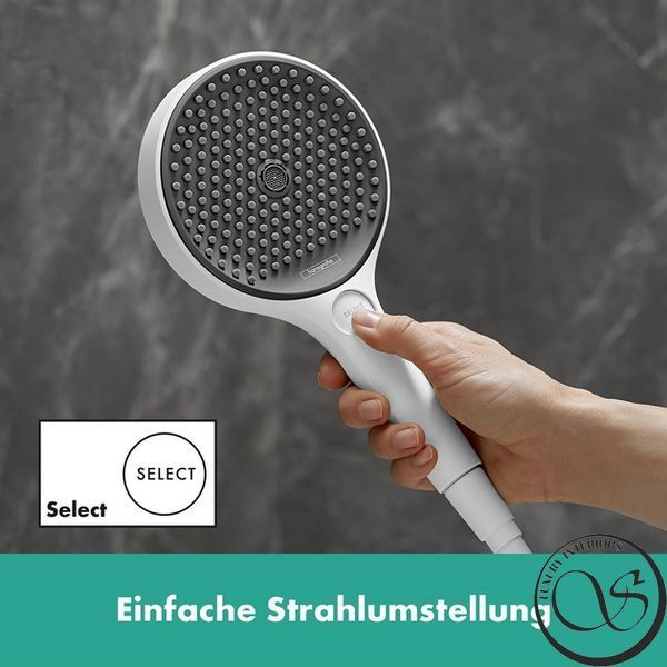 Set de duș Hansgrohe Rainfinity 130 3Jet EcoSmart Puro S, 65 cm, alb mat (28746700) 28746700 foto