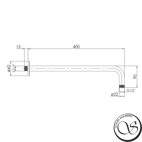 Кронштейн для верхнего душа IMPRESE i-BATH f03600101TG, R, хром f03600101TG фото