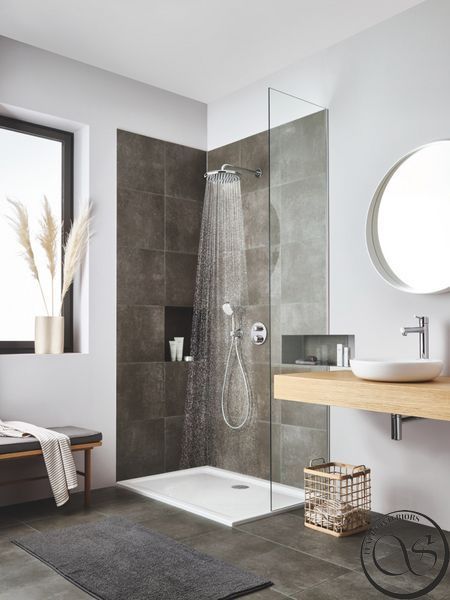 Верхний душ с кронштейном Grohe Tempesta Cosmopolitan 250 с EcoJoy к стене, хром (26668000) 26668000 фото