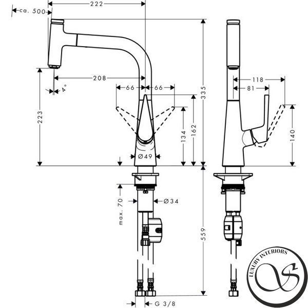 Baterie de bucatarie 220 Hansgrohe Talis Select 72822000 72822000 foto