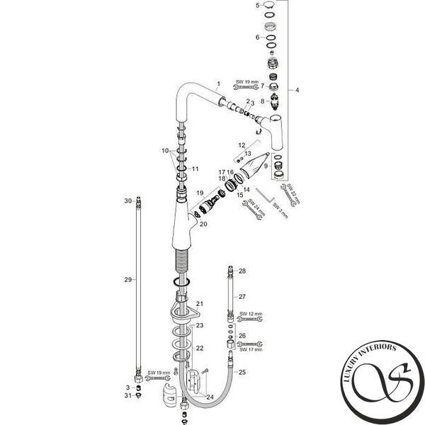 Baterie de bucatarie 220 Hansgrohe Talis Select 72822000 72822000 foto