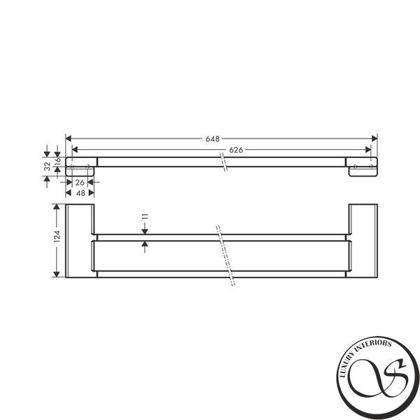 Suport dublu pentru prosoape Hansgrohe AddStoris (41743670) 41743670 foto