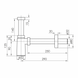 Сифон для умывальника IMPRESE i-SEW D12600101S с накидной гайкой 1 1/4", пластик хром, круглый, сливная трубка d32x250 с розеткой d12600101S фото 2