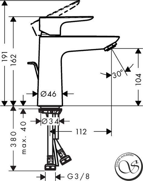 Baterie de lavoar Hansgrohe Talis E 110 cu garnitură, crom (71710000) 71710000 foto