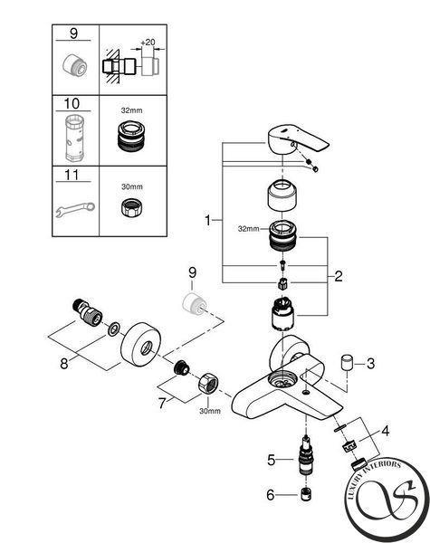 Смеситель для ванны GROHE Eurosmart хром 33300003 33300003 фото
