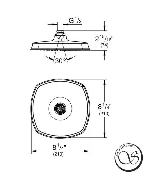 Верхний душ Grohe Grandera 210, хром (26473000) 26473000 фото
