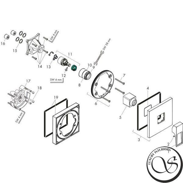 Смеситель для душа СКРЫТОГО МОНТАЖА HANSGROHE METROPOL (74565000) 212453949521 фото