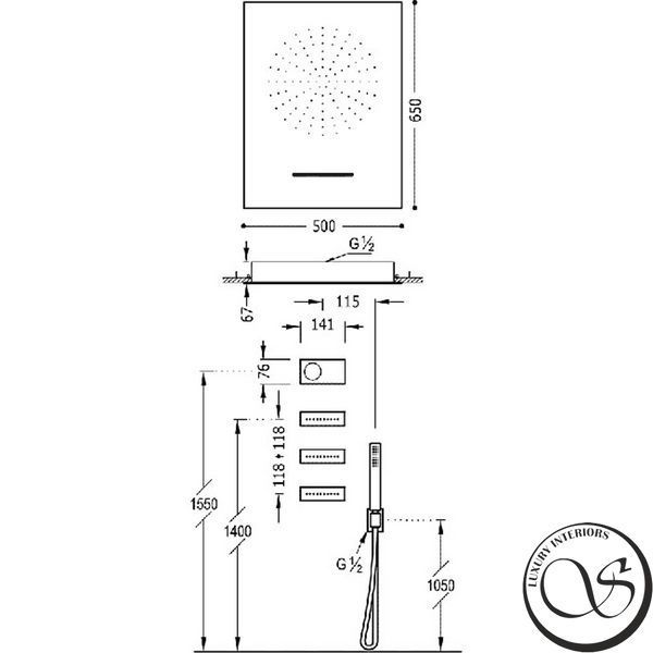 Set dus Tres SHOWER TECHNOLOGY 09288404NM cu control electronic 09288404NM foto