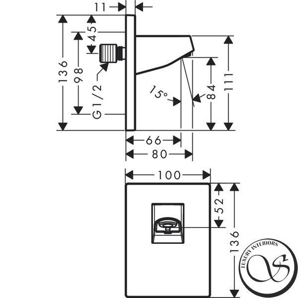 Кронштейн для душа Hansgrohe Pulsify 105, Matt White (24139700) 24139700 фото