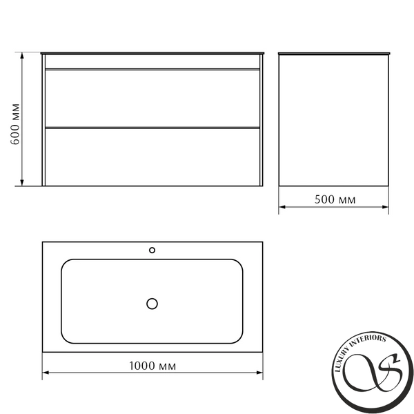 Комплект мебели: тумба + умывальник VILLEROY&BOCH FINION SG-4164+4164ABR2, 100см, белый матовый SG-4164+4164ABR2 фото