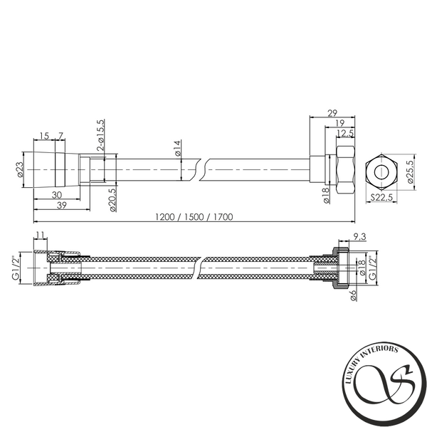 Шланг для душа IMPRESE f03600101TB PVC, 1500 мм, anti-twist f03600101TB фото