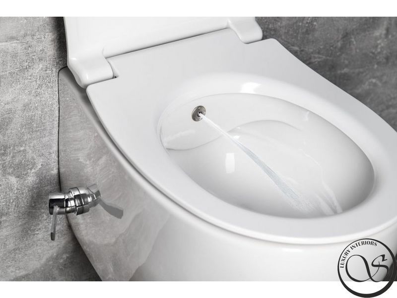 WC suspendat - bideu Isvea 10ARS1015 540 x 365 x 400 mm cu baterie, alb lucios 10ARS1015 foto