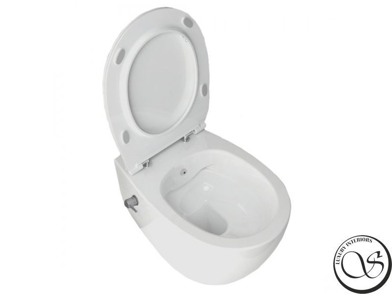 WC suspendat - bideu Isvea 10ARS1015 540 x 365 x 400 mm cu baterie, alb lucios 10ARS1015 foto