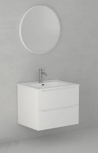 Комплект мебели IMPRESE VALTICE NEW u08506511FH тумба подвесная 60см, 2 ящика + умывальник мебельный арт с061010361, белый матовый u08506511FH фото