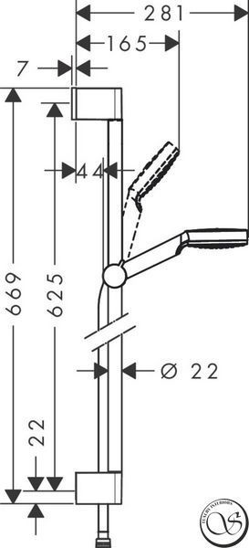 Set duș Hansgrohe Crometta 65 cm 1Jet, crom/alb (26533400) 26533400 foto