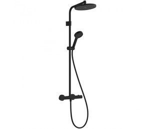 Душевая система Hansgrohe Activera S 240 1jet EcoSmart 28078670, с термостатом Ecostat Fine Varia, черный матовый 28078670 фото