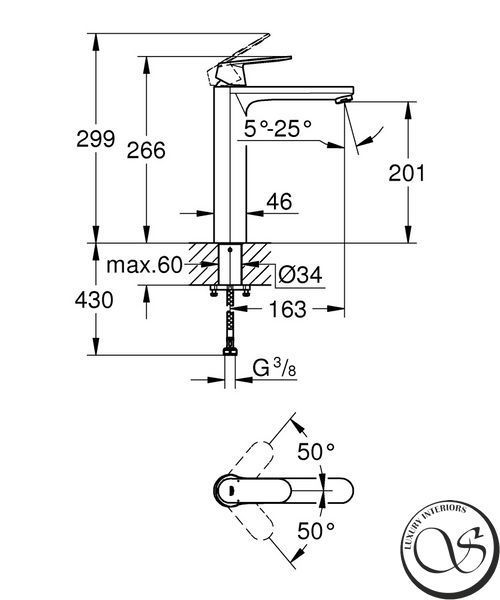 Grohe Eurosmart Cosmopolitan XL baterie lavoar, crom (23921000) 23921000 foto