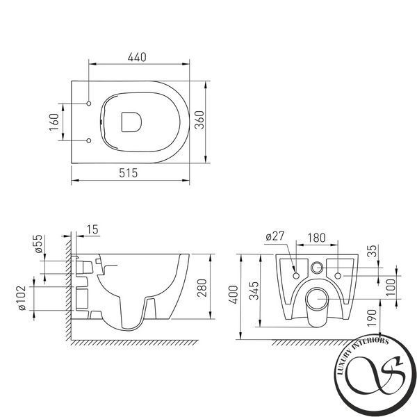 VOLLE CANTE Rimless унитаз подвесной сиденье Slim slow-closing 1312.151009 фото