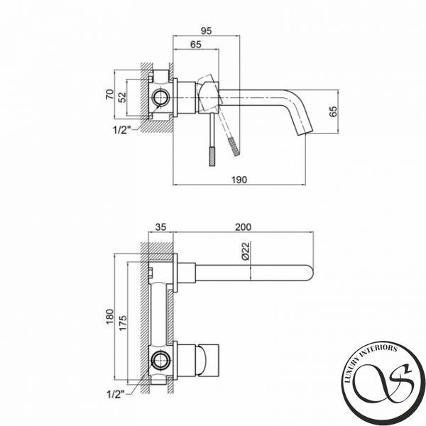 Baterie de lavoar ascuns Qtap Scorpio QTSCOR3050105B Black Matt QTSCOR3050105B foto