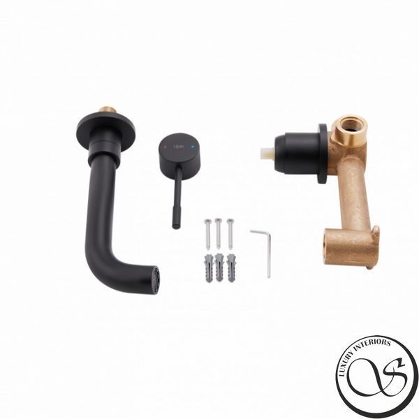Baterie de lavoar ascuns Qtap Scorpio QTSCOR3050105B Black Matt QTSCOR3050105B foto