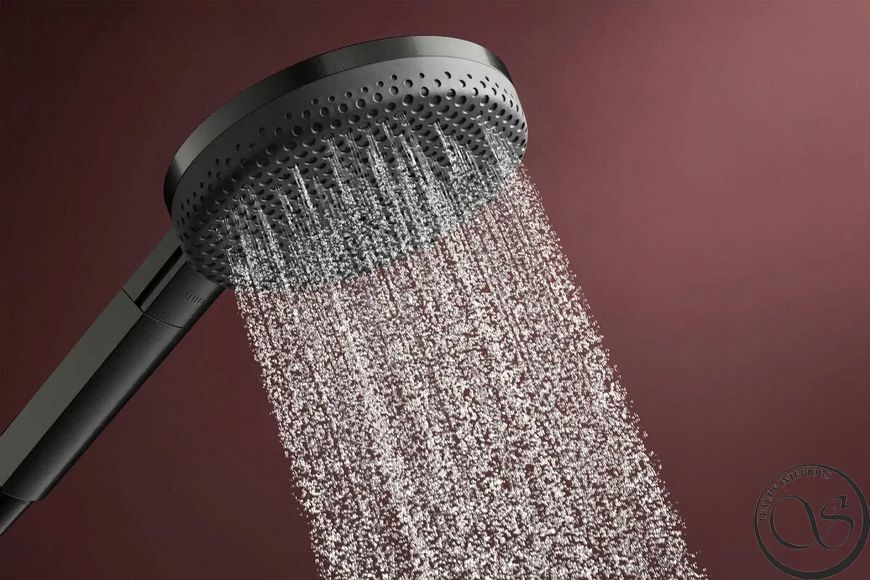 Душевой набор Hansgrohe Raindance Alive Select S, Ecosmart 24601340 со стойкой Unica E Puro 90, черный матовый хром 24601340 фото