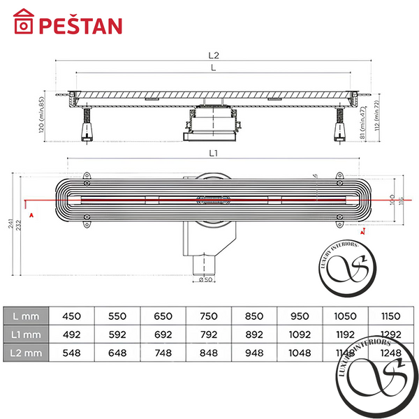 Трап для душа Pestan Confluo Slim Line 750 с решеткой 13100034 13100034 фото