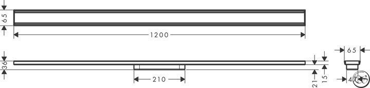 Душевой трап Hansgrohe, Верхняя часть RainDrain Original 120см, Brushed Stainless Steel (56201800) 56201800 фото