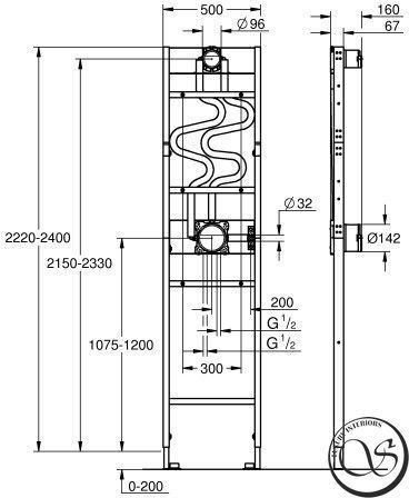 Инсталяция для установки душевой системы Grohe Rapido Shower Frame Duo (1039949990) 1039949990 фото