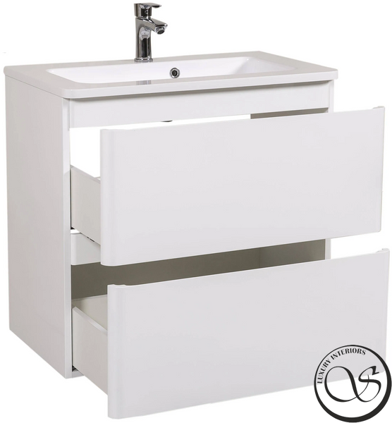 Dulap de baie suspendat AQUARODOS ACCENT 70 cu lavoar, 630x700x450 mm, alb ACCENT 70 foto