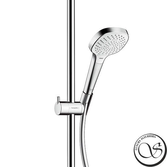Hansgrohe Croma E Showerpipe Select 180 2jet Showerpipe cu baterie, crom/alb (27258400) 27258400 foto
