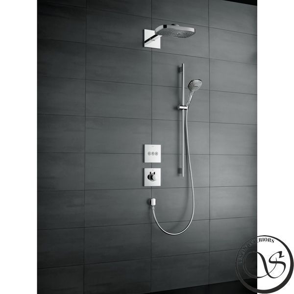 Duș suspendat Hansgrohe Select E 300 3jet cu suport de 390 mm, crom (26468000) 26468000 foto