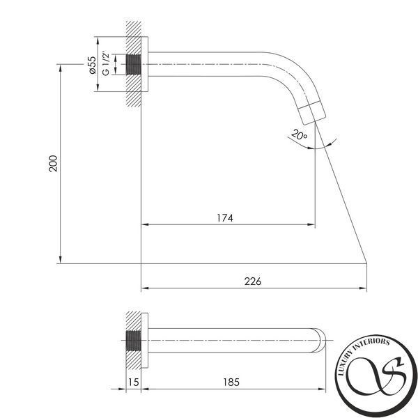Imprese BRENTA ZMK091908300 Pipă de baie cromată grafit ZMK091908300 foto