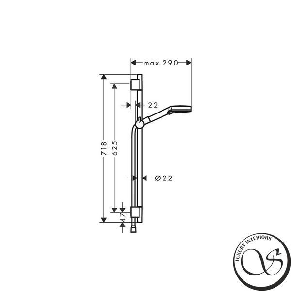 Set de duș Hansgrohe Vernis Blend Vario S Puro, 65 cm, negru mat (26422670) 26422670 foto
