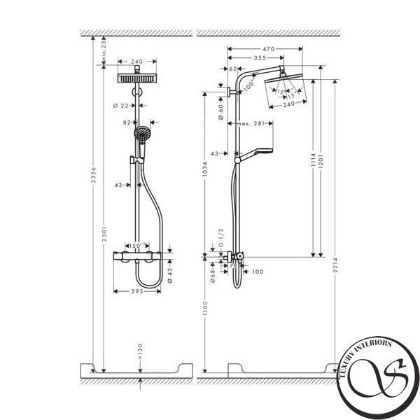 Душевая система Hansgrohe Crometta Е 240 1jet Showerpipe 27271000 27271000 фото