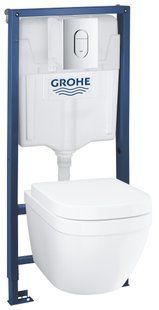 Set de toaletă suspendată Grohe Solido 5 &icirc;n 1 cu buton oval, crom (39536000) 39536000 foto