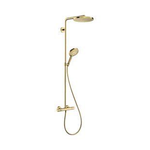Душевая система Hansgrohe Raindance S 240 Showerpipe PowderRain 1jet с термостатом, polished gold optic (27633990) 27633990 фото