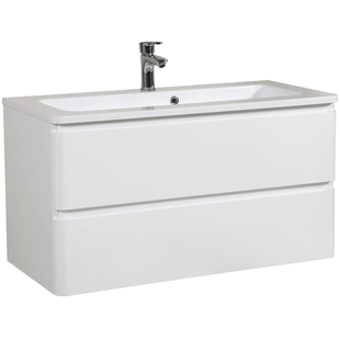 Dulap de baie suspendat AQUARODOS ACCENT 100 cu lavoar, 550x990x465 cm, alb ACCENT 100 foto