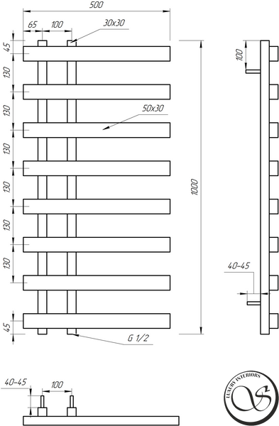 Radiator Genesis Split 1000x500 9005 Negru Split 800x500 7016 foto