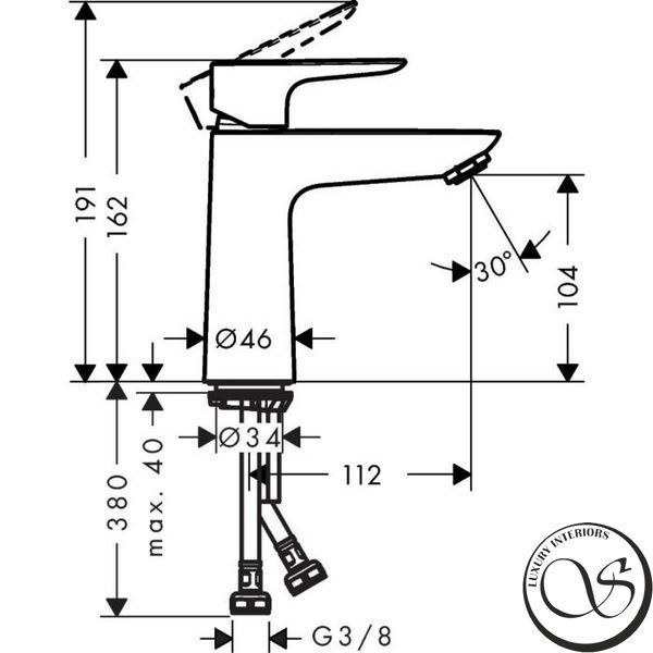 Смеситель для раковины 110 Hansgrohe Talis E 71710670&nbsp;черный 71710670 фото