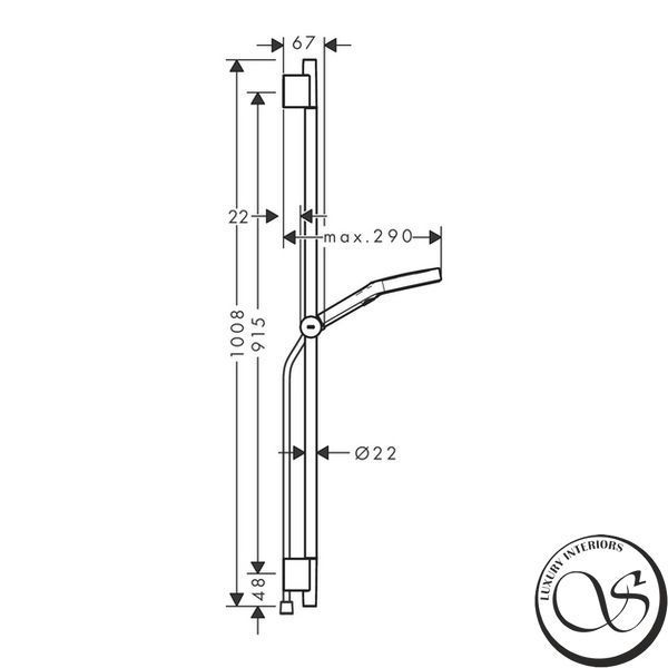 Душевой набор Hansgrohe Rainfinity 130 3Jet Puro S 90 см, Brushed Black Chrome (28743340) 28743340 фото