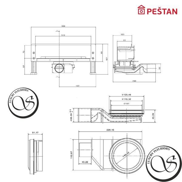 Трап для душа Pestan Confluo Premium Wall в стену 13100060 13100060 фото