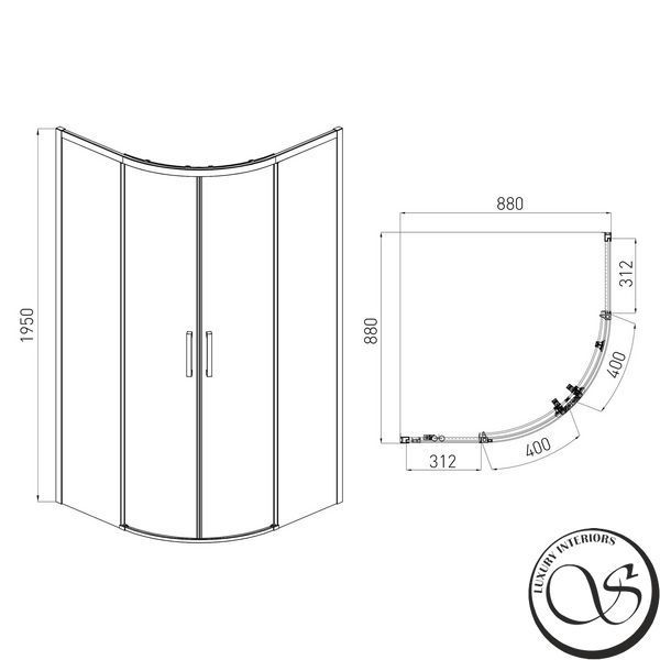 Cabina de dus Volle Walk-In 1010.114501 90x90x195 cm 1010.114501 foto