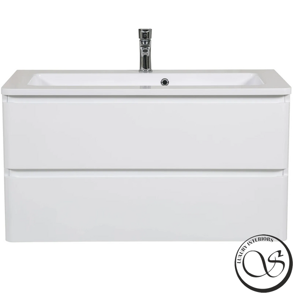 Dulap de baie suspendat AQUARODOS ACCENT 100 cu lavoar, 550x990x465 cm, alb ACCENT 100 foto