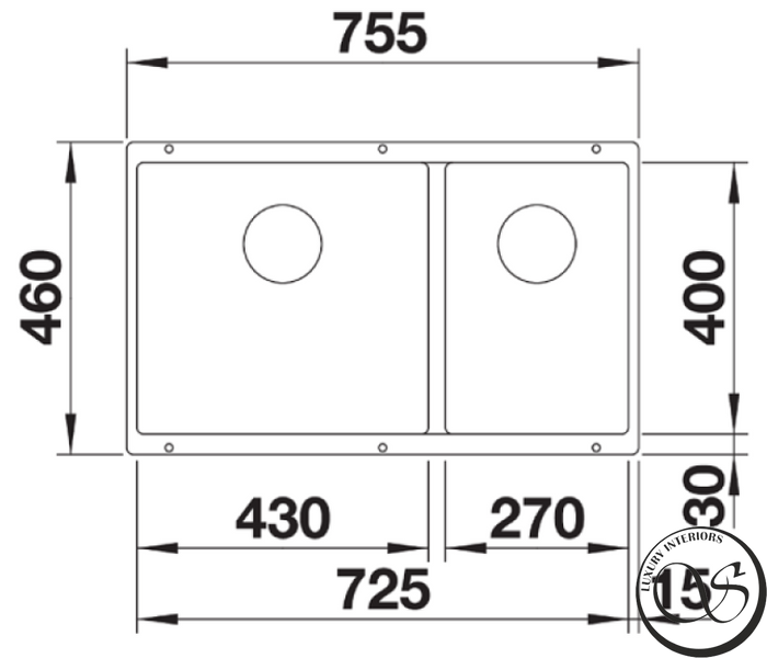 Мойка для кухни Blanco 523160 Subline 430/270-U в цвете кофе 523160 фото
