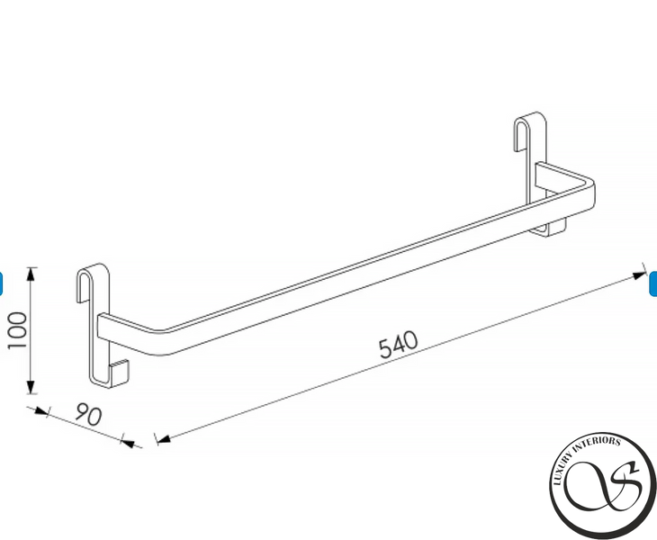 Полотенцедержатель IMPRESE sh10121MB навесной с крючками 53,5*10*10 см, черный мат sh10121MB фото