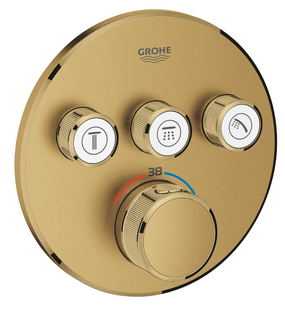 Partea exterioară a termostatului pentru cadă și duș GROHE Grohtherm SmartControl pentru 3 ieșiri, rotund, mat pentru zori reci (29121GN0) 29121GN0 foto